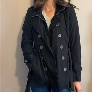 Kenneth Cole Black Pea Coat Jacket
